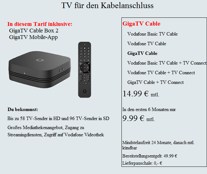 Kabel Deutschland TV